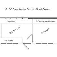 10'x24' Greenhouse - Shed Combo