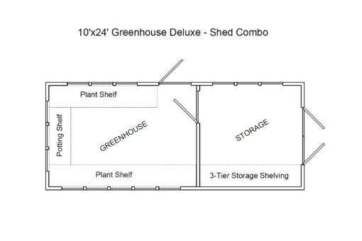 10'x24' Greenhouse - Shed Combo