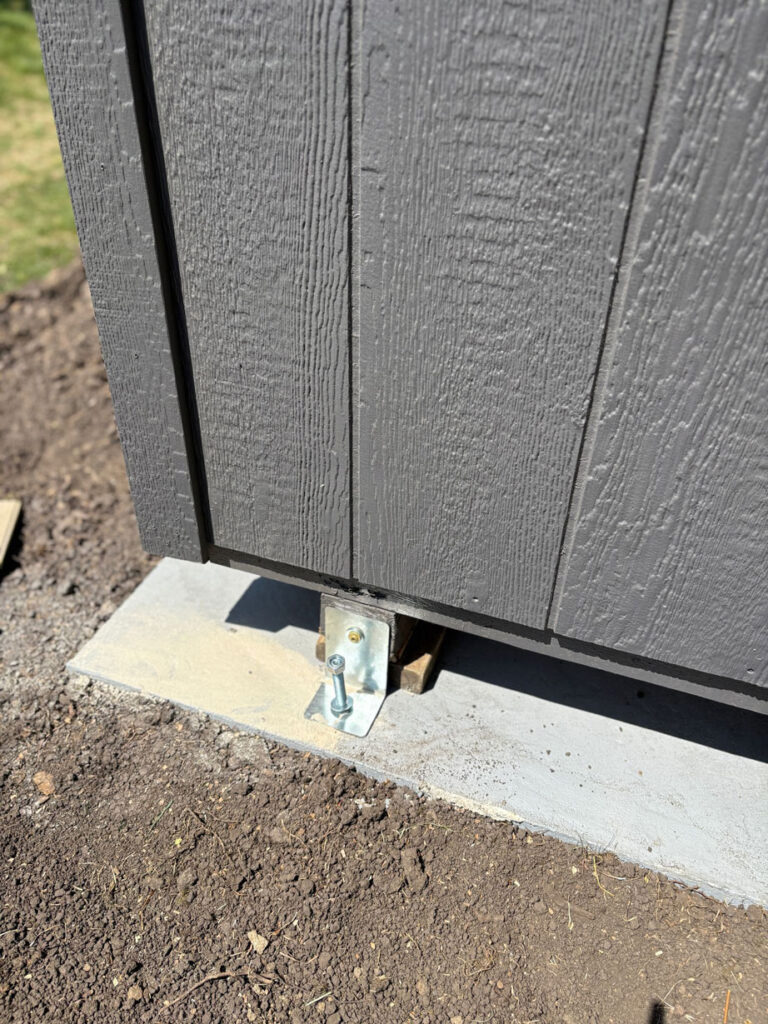 Shed Anchored to Concrete Slab
