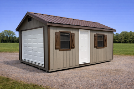 12'x16' Ranch Gable Wood Panel Garage