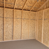 inside 10'x12' Economy Ranch Style Wood Shed